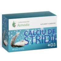 Calciu din Stridii si D3, 60cps - REMEDIA