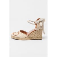 Espadrile wedge cu imprimeu logo