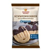 Biscuiti tip potcoava fara gluten, cu glazura de ciocolata neagra 120g - Hammer Muhle