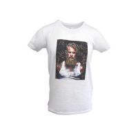 Tricou barbat, alb cu efect 3D Hipster Black Smith, L