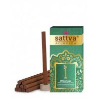 Betisoare parfumate,Dhoop Salvie Alba cu suport, 10buc – Sattva Ayurveda