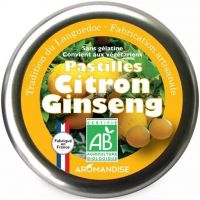 Bomboane artizanale cu lamaie si ginseng, eco-bio, 45g - Aromandise