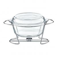 Chafing dish / Vas termorezistent cu incalzitor Saule, Ambition, 4 L, sticla