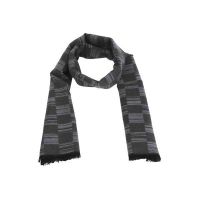 Fular barbat, 185 cm x 32 cm, imprimeu carouri, gri/albastru - Univers Fashion