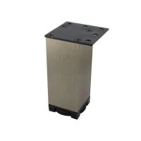 Picior metalic pentru mobilier H:80 mm, finisaj otel inox periat, profil patrat 40x40 mm fara masca, AN1 - Maxdeco
