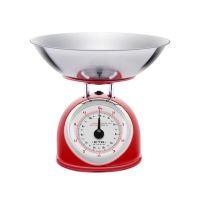 Cantar mecanic de bucatarie ETA Storio 5777 ROSU, 5 kg, precizie 25g, vas 5 L din otel inoxidabil