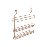 Etajera cu doua rafturi si suport rola de bucatarie City Copper, finisaj cupru 35 x 8 x 38 cm