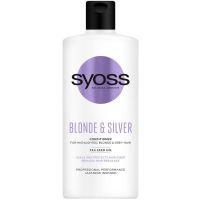 Balsam Nuantator pentru Par Blond, Grizonat sau cu Suvite - Syoss Professional Performance Japanese Inspired Blonde &amp; Silver Purple Conditioner for Highlighted, Blonde &amp; Grey Hair, 440 ml