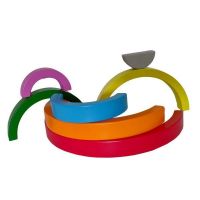 Curcubeu din lemn &ndash; joc cu 7 piese, 7Toys