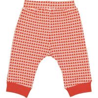 Pantaloni bumbac organic ROSU/ALB - Coqenpate