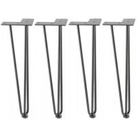 Set 4 picioare de masa Arto &Oslash;10 mm, finisaj negru mat, H304 mm
