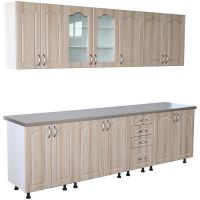 Bucatarie Zebra 2.6 metri Mdf sonoma cu blat termoizolant culoare beton