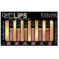 Set Eveline Cosmetics, 6 rujuri lichide mate, 6 x 1.2 ml