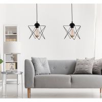 Lustra 2 piese, 205-P2, FullHouse, 21 x 60 cm, 1 x E27, 60W, negru