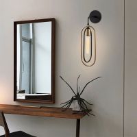 Aplica de perete, Cerco - 3151, Tatum, 14 x 17 x 45 cm, 1 x E27, 40W, negru/auriu