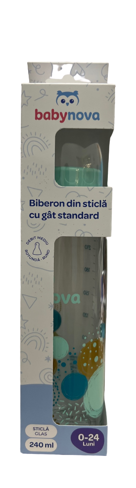 Biberon din sticla, 240ml, Baby Nova