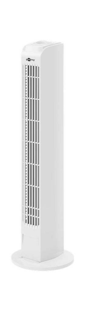 tower fan, white - oscillating, quiet column fan with power cable