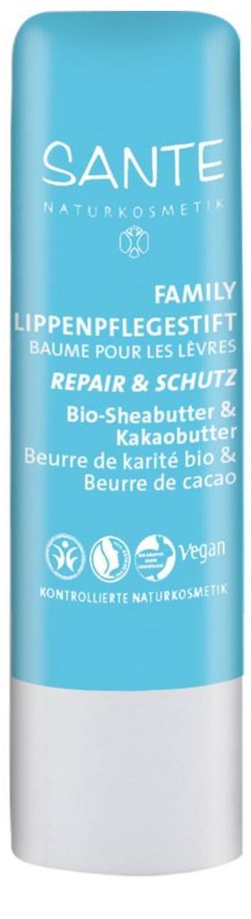 Balsam de buze reparator family cu unt de shea si unt de cacao, 4.5g - Sante