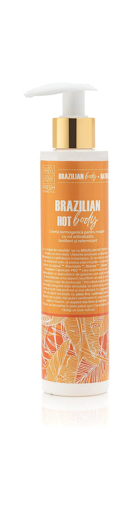 Crema termogenica pentru noapte cu rol anticelulitic Brazilian Hot Body, 200ml, Wawa Fresh Cosmetics