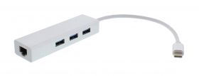 Adaptor USB-C la Gigabit Ethernet si 3x USB3.0