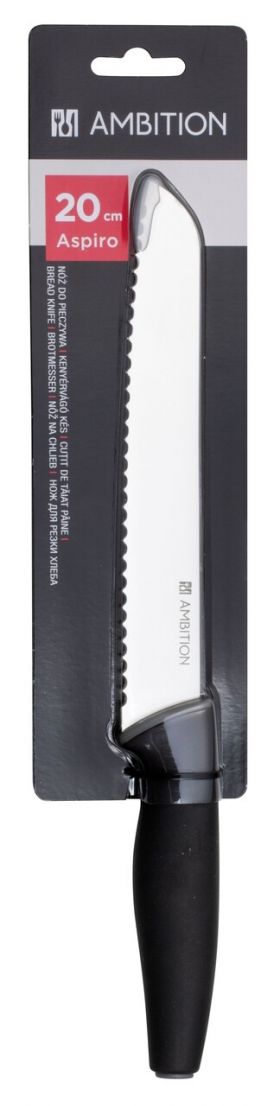 Cutit paine Aspiro, Ambition, 20 cm, inox, negru