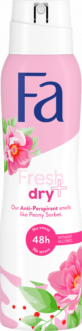 Deodorant spray cu parfum de bujori Fresh & Dry, 150ml, Fa