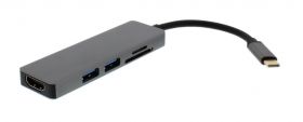 Adaptor USB-C - HDMI, 2xUSB3.0, cititor card