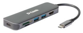 D-Link DUB-2327 stații de andocare și replicatoare de porturi pentru calculatoare portabile Prin cablu USB tip-C Gri (DUB-2327)