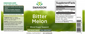 Bitter Melon (Pepene Amar) 500mg, 60 capsule - Swanson