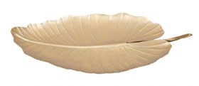 Platou decorativ Leaf, Mauro Ferretti, 35.5x23x2 cm, fier, auriu