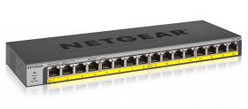 Netgear NETGEAR GS116PP Fara management Gigabit Ethernet (10/100/1000) Power over Ethernet (PoE) Suport Negru (GS116PP-100EUS)