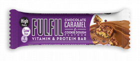 Baton proteic cu 9 vitamine Chocolate and Caramel Cookie Dough, 55g, Fulfil Nutrition
