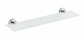 Polita din sticla Capri, Wenko, 60 x 14.5 x 6 cm, inox/sticla, argintiu/alb