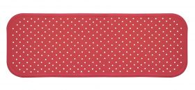 Covoras antiderapant din cauciuc natural pentru cada cu ventuze pentru fixare Rosu, 96x34 cm, Sanger