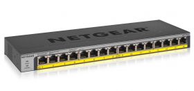 Netgear NETGEAR GS116LP Fara management Gigabit Ethernet (10/100/1000) Power over Ethernet (PoE) Suport Negru (GS116LP-100EUS)