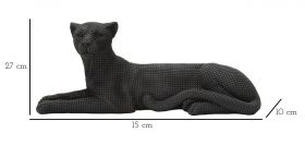 Decoratiune, Mauro Ferretti, Leopard, 38 x 12.5 x 15.3 cm, polirasina, negru