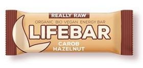 Baton cu alune si carob raw eco-bio 47g - Lifebar