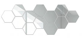 Set 50 Oglinzi Design Hexagon MICI 8 x 8 - Oglinzi Decorative Acrilice Cristal - Diamant - Fagure 50 bucati/set