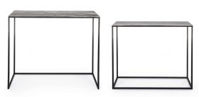 Set 2 console Tahir, Bizzotto, 100 x 29 x 82 cm, aluminiu/otel