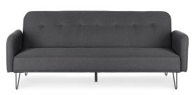 Canapea extensibila cu 3 locuri Bridjet, Bizzotto, 200 x 82 x 81 cm, lemn de eucalipt/otel/poliester, negru