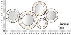 Decoratiune de perete 3D Oporto, Mauro Ferretti, 59 x 111 cm, fier/ratan/oglinda, negru/maro