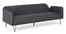 Canapea extensibila cu 3 locuri Bridjet, Bizzotto, 200 x 82 x 81 cm, lemn de eucalipt/otel/poliester, negru