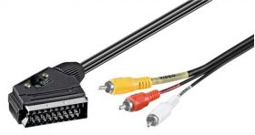 cablu audio video 3.0 m scart plug 3 x rca plug