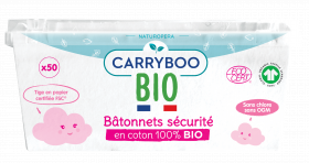 Betisoare cu bumbac securizate pentru bebelusi, 50 bucati, Carryboo