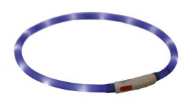 Zgarda/Led Incarcare Usb, XS-XL, 70 cm/10 mm, Albastru, 12642