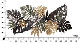 Decoratiune de perete 3D Antique Leaf, Mauro Ferretti, 133x67 cm, fier