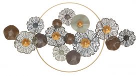 Decoratiune de perete 3D Flower Circle, Mauro Ferretti, 155x85 cm, fier