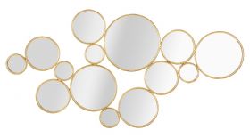 Decoratiune de perete Mirrors, Mauro Ferretti, 100x51.5 cm, fier, auriu