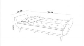 Canapea extensibila cu 3 locuri, Unique Design, 867UNQ1329, Lemn de carpen, Gri