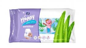 Servetele umede cu aloe vera Sensitive, 56 bucati, Bella Baby